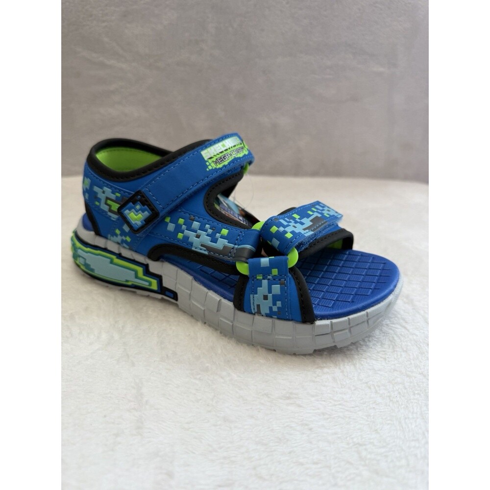 Skechers Mega-Splash 4K Kids Size 3 Blue Green Sport Sandals Adjustable